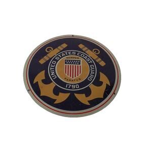Vintage United States Coast Guard plaque or license plate topper